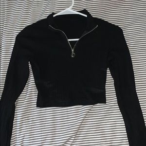 Cropped Zip-up T-Shirt